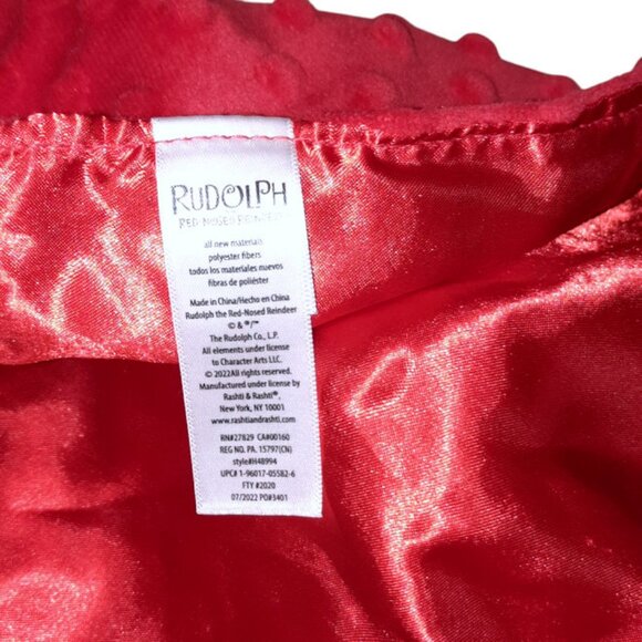 My First Rudolph Red Nosed Reindeer Rattle Minky Dots Lovey Security Blanket - Picture 5 of 5